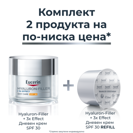 EUCERIN PROMO HYALURON FILLER дневен крем SPF30 50ml + рефил 50ml