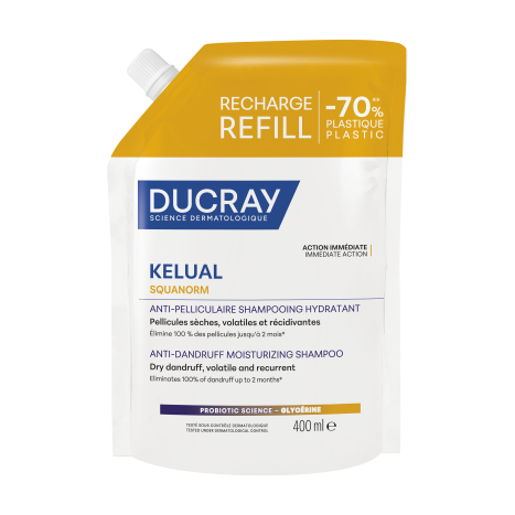 DUCRAY KELUAL SQUANORM Moisturizing Treatment Shampoo Against Dry Dandruff Refill 400ml