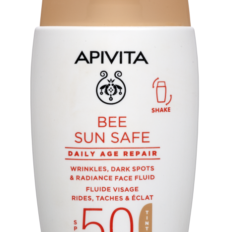 APIVITA BEE SUN SAFE DAILY AGE REPAIR Тониран флуид против стареене SPF50 50ml
