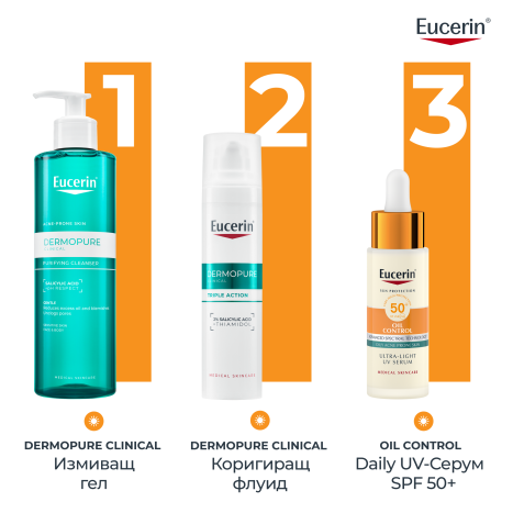 EUCERIN SUN OIL CONTROL SPF50+ Слънцезащитен серум за лице 30ml