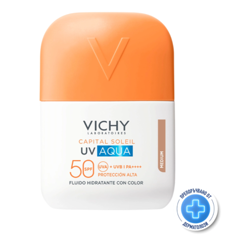 VICHY SOLEIL SPF50 UV AQUA MEDIUM оцветен флуид за лице 50ml