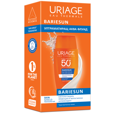 URIAGE BARIESUN SKIN SHIELD ултраматиращ аква флуид SPF50+ 50ml