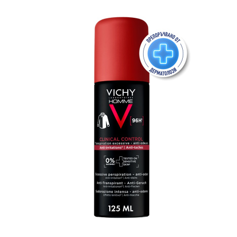 VICHY HOMME CLINICAL CONTROL антиперспирантен спрей против изпотяване 125ml