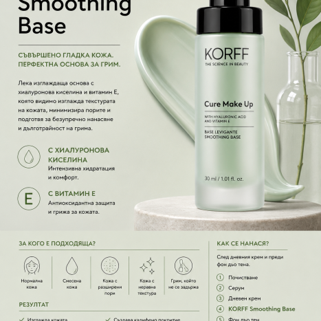 KORFF CURE MAKE UP SMOOTHING BASE ANTI-REDNESS EFFECT 03 VERT 30ML/00040-