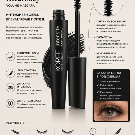 KORFF CURE MAKE UP INTENSITY VOLUME MASCARA 13 ml/01970-