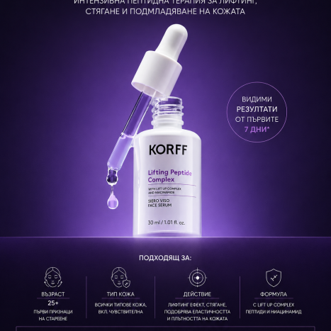 KORFF  LIFTING PEPTIDE SERUM  Пептиден серум за лице  30/01490-