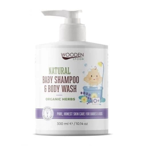 WOODEN SPOON Бебешки натурален шампоан за коса и тяло (Organic Herbs) 300 ml