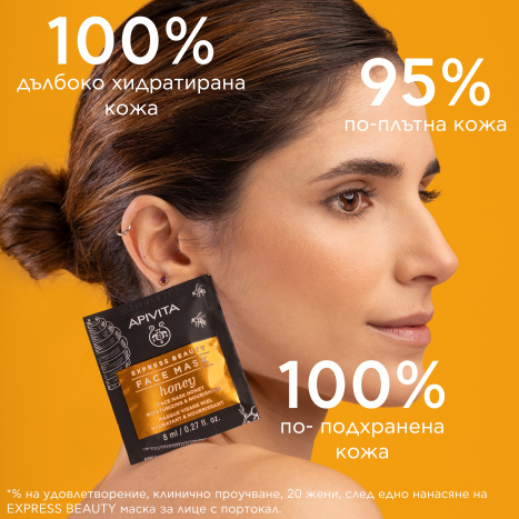 APIVITA Хидратираща и подхранваща маска за лице с мед 2x8ml опаковка x 6