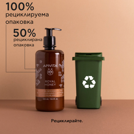 APIVITA ROYAL HONEY хидратиращ и релаксиращ душ-гел с мед 500ml
