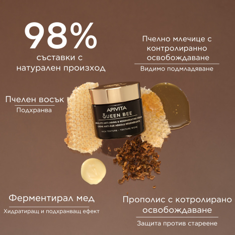 APIVITA QUEEN BEE RICH Дневен богат крем 50ml New