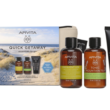 APIVITA PROMO Daily Shampoo 75ml + Shower Gel with Mountain Tea 75ml + Cleansing Detox Facial Gel 50ml