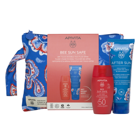 APIVITA PROMO BEE SUN SAFE SPF50 Лек слънцезащитен флуид за лице 50ml + гел-крем за след слънце 100ml