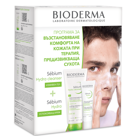 BIODERMA PROMO SEBIUM HYDRA измивен гел помпа 200ml + SEBIUM HYDRA хидратиращ крем 40ml