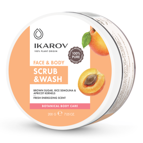 IKAROV Face and Body Wash Scrub Apricot 200g