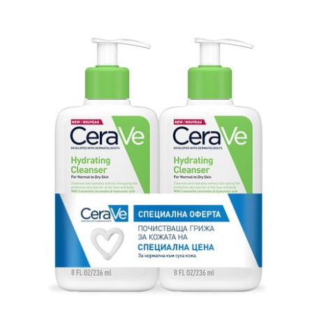 CERAVE DUO moisturizing cleansing cream, face and body 236ml 1+1