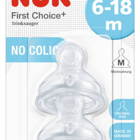 NUK FIRST CHOICE+ Биберон храна силикон  6-18м, M х 2бр