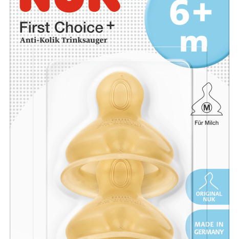 NUK FIRST CHOICE+ Биберон за хранене каучук  6-18мес., Размер M х 2бр