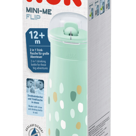 NUK Чаша MINI-ME FLIP PP 450ml зелена, точки