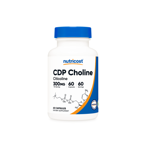 NUTRICOST CDP Choline Цитиколин 300mg за нервна система x 60 caps