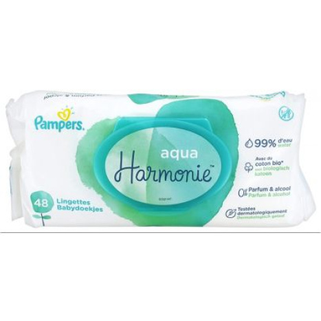 PAMPERS Кърпички Harmonie Aqua 0% Plastic х 48