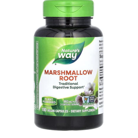 NATURES WAY MARSHMALLOW бяла ружа корен 455mg за дихателната система x 100 caps