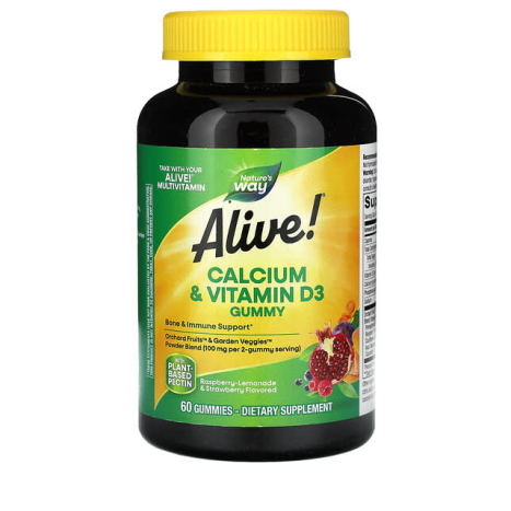 NATURES WAY ALIVE CALCIUM + VITAMIN D3 x 60 caps