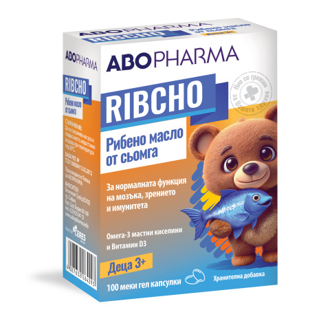 ABOPHARMA РИБЧО масло от сьомга за деца x 100 caps