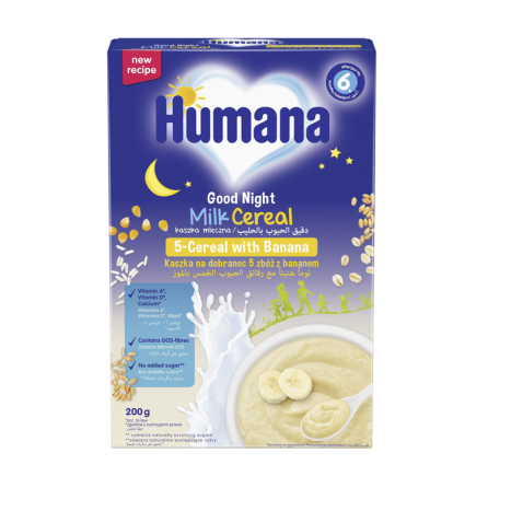 HUMANA MILK PUZZLE GOOD NIGHT whole grain food with banana and milk from the 6th month 200g