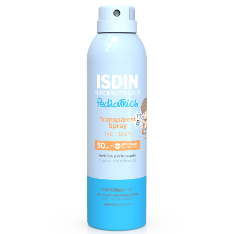 ISDIN FOTOPROTECTOR Pediatrics Wet Skin Transparent Spray Слънцезащитен прозрачен спрей за деца, с ултра лека текстура SPF50 250ml