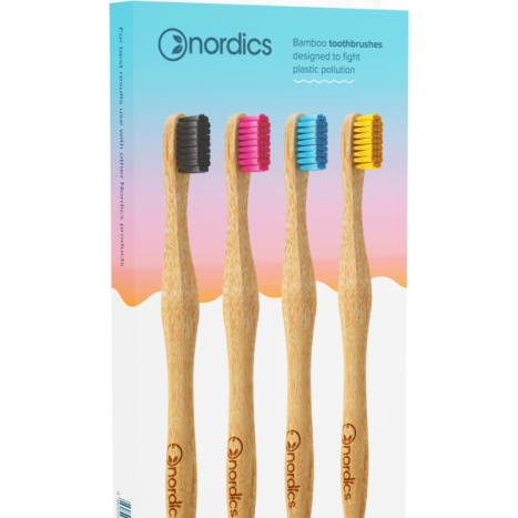NORDICS Бамбукови четки за зъби комплект MEDIUM x 4