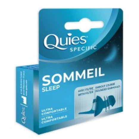 QUIES SOMMEIL Sleep Силиконови тапи за уши (с филтър) 24 dB за многократна употреба за възрастни, 1 чифт
