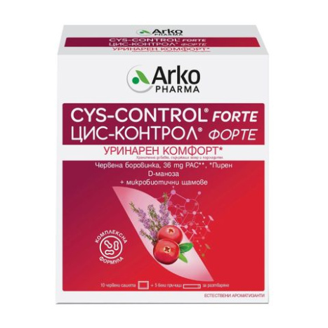 CYS-CONTROL FORTE уринарен комфорт x 10 червени сашета + 5 бели пръчици
