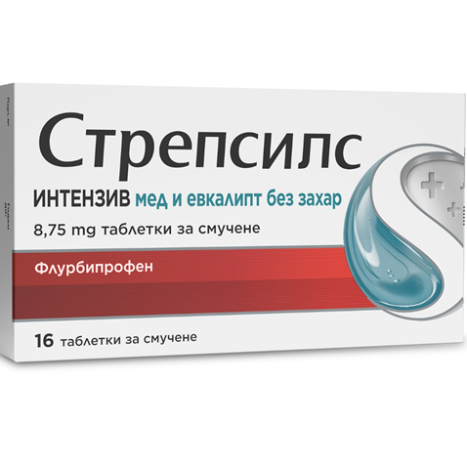 STREPSILS INTENSIVE honey and eucalyptus sugar-free x 16 tabl