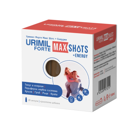 NATURPHARMA URIMIL FORTE MAX Shots + Energy периферна нервна с-ма и тонус и енергия x 20 shots