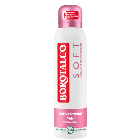 BOROTALCO SOFT Active Crystal Talc 48h deo spray Део Спрей Софт 150 ml