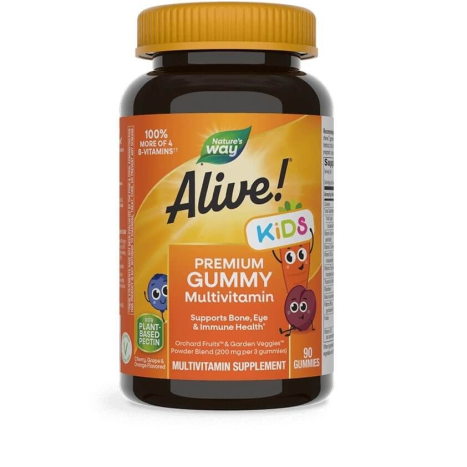 NATURES WAY ALIVE KIDS PREMIUM желирани мултивитамини за енергия и силен имунитет за деца x 90 caps