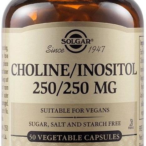 SOLGAR CHOLINE / INOSITOL 250mg/250mg x 50 caps