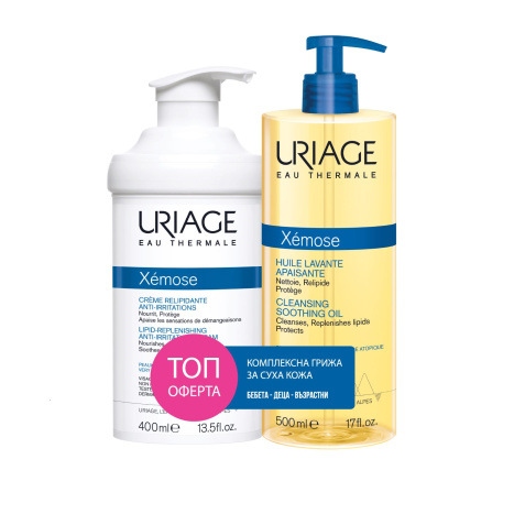 URIAGE PROMO XEMOSE lipid-restoring cream 400ml + shower oil 500ml